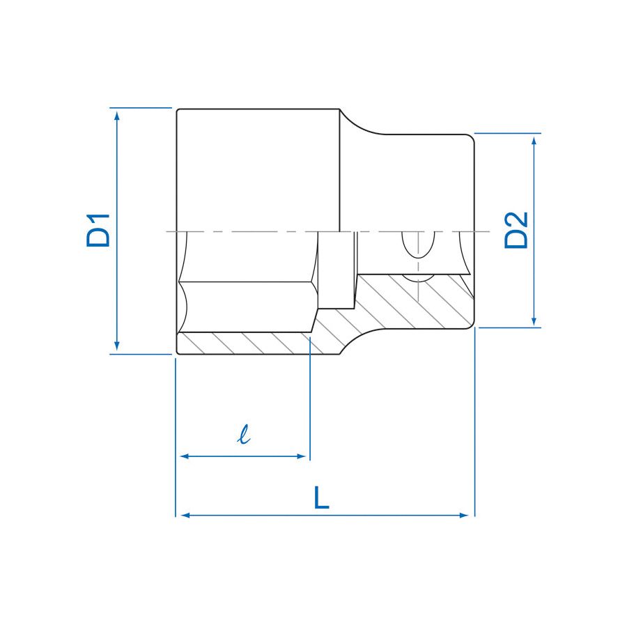 KING TONY Profi-Werkzeuge - 1/2" Steckschlüssel, metrisch - 11 mm 433511M