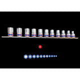 KING TONY Profi-Werkzeuge - Magnet-Einsatz + Steckschlüssel-Set 1/2" P91000M