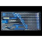 KING TONY Profi-Werkzeuge - Ringmaulschlüssel, Zangen, Messer, Lampe und Rollbandmass - 18tlg 991118MRE2