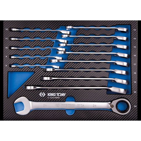 KING TONY Profi-Werkzeuge - Kombi-Schlüssel, EVAWAVE - 14 tlg.  373A 9122A14MRE