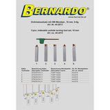 BERNARDO Drehmeisselsätze – Modell Drehmeißelsatz mit HM-Wendeplatte, 10 mm, 5-tlg.