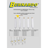 BERNARDO Drehmeisselsätze – Modell Drehmeißelsatz mit HM-Wendeplatte, 20 mm, 5-tlg.