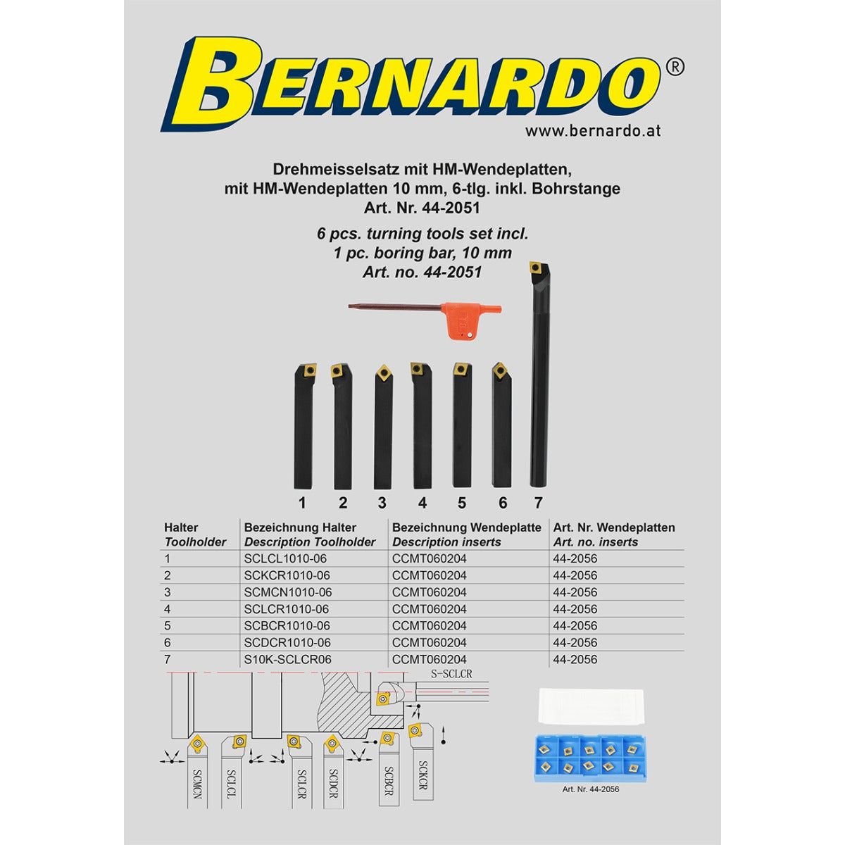 BERNARDO Drehmeisselsätze – Modell Drehmeißelsatz 6-tlg., 10 mm