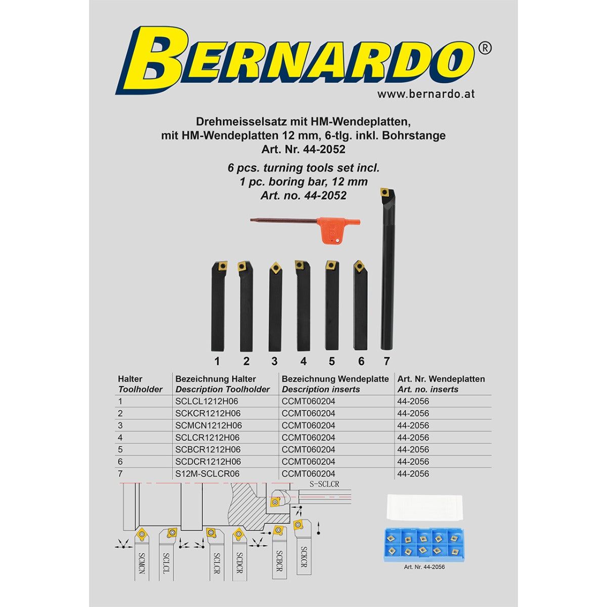 BERNARDO Drehmeisselsätze – Modell Drehmeißelsatz 6-tlg., 12 mm