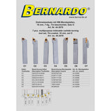BERNARDO Drehmeisselsätze – Modell Drehmeisselsatz mit HM-Wendeplatte, 16 mm, Satz O