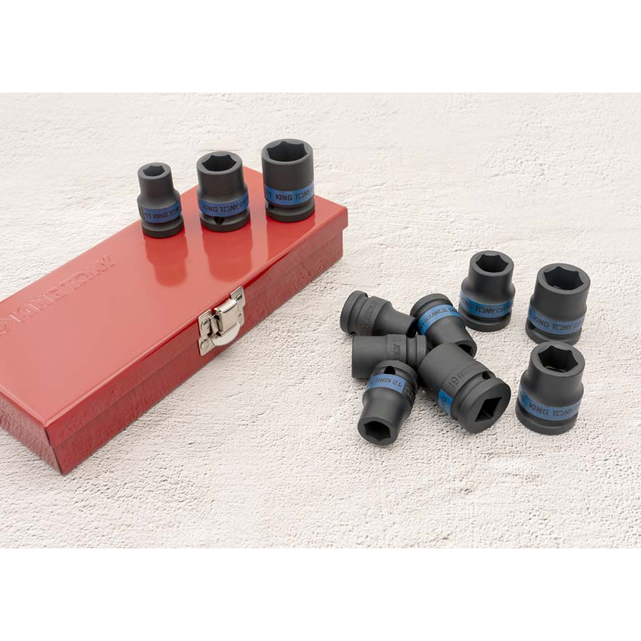 KING TONY Profi-Werkzeuge - 1/2" Kraft-Steckschlüsselset, metrisch - 11 tlg. 4412MP
