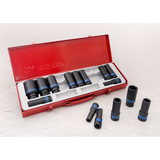 KING TONY Profi-Werkzeuge - 1/2" Kraft-Steckschlüsselset, lang, metrisch - 15 tlg. 4415MP