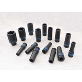 KING TONY Profi-Werkzeuge - 1/2" Kraft-Steckschlüsselset, lang, metrisch - 15 tlg. 4415MP