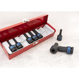 KING TONY Profi-Werkzeuge - 1/2" 6-Kant Kraft-Steckschlüssel-Set - 8 tlg. 4418MP