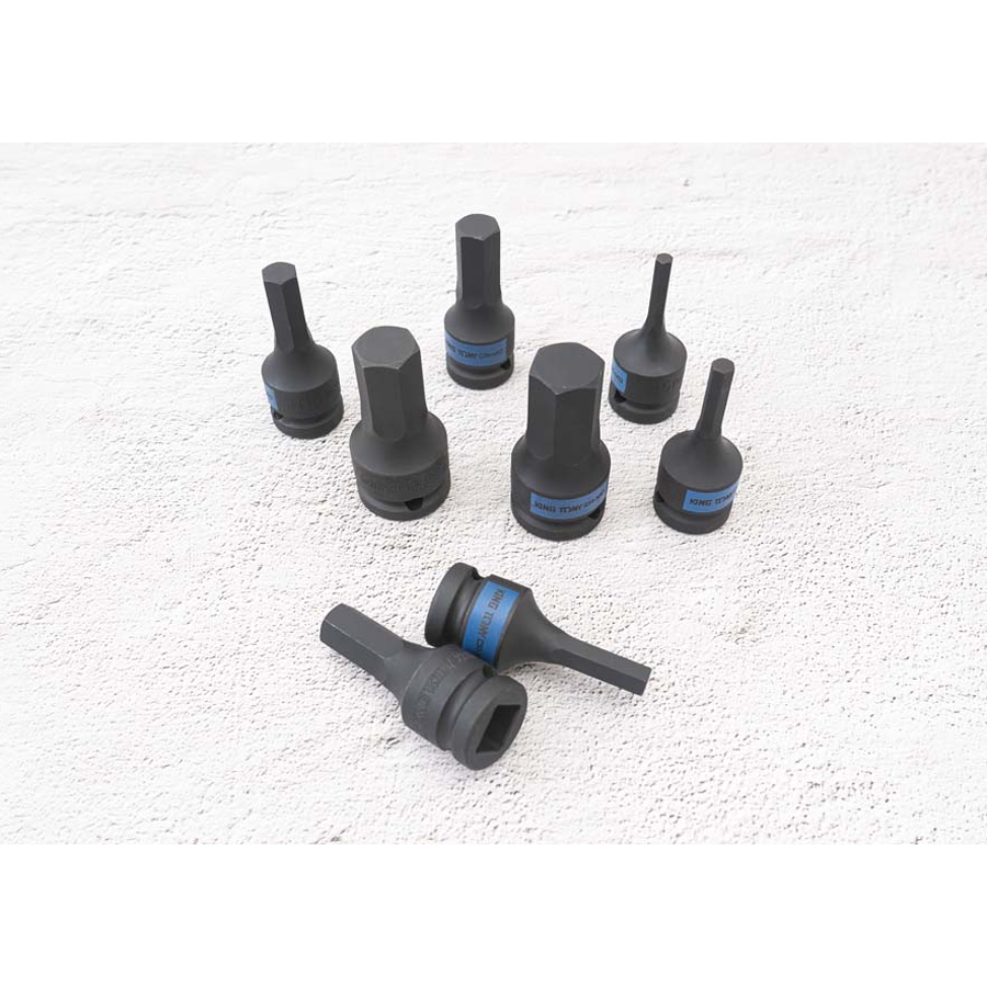 KING TONY Profi-Werkzeuge - 1/2" 6-Kant Kraft-Steckschlüssel-Set - 8 tlg. 4418MP