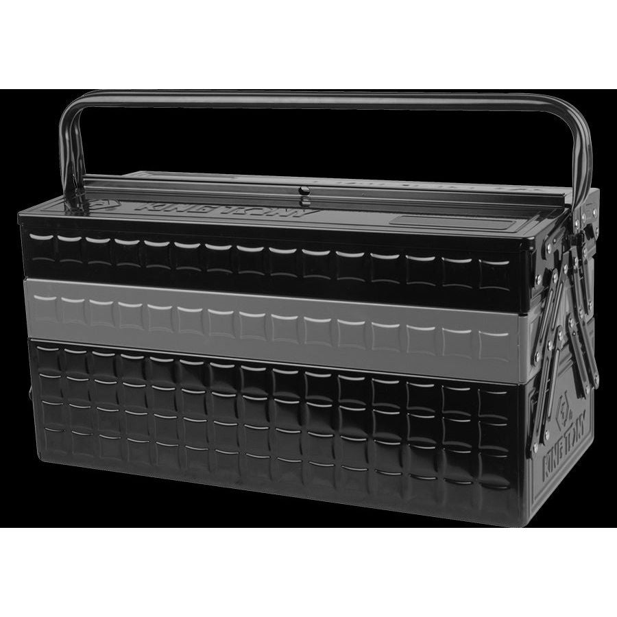 KING TONY Profi-Werkzeuge - Metall-Werkzeugkiste 470x220x260 mm - Schwarz / Grau 87A05A0KG