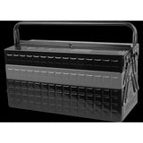 KING TONY Profi-Werkzeuge - Metall-Werkzeugkiste 470x220x260 mm - Schwarz / Grau 87A05A0KG