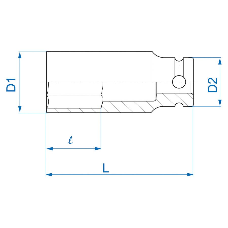 KING TONY Profi-Werkzeuge - 1/2" 12-Kant Kraft-Steckschlüssel, metrisch - 23 mm 443023M