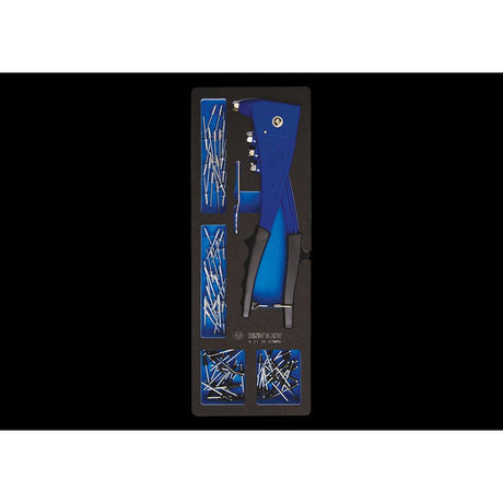 KING TONY Profi-Werkzeuge - Manueller Nietzangenset mit Nieten - 121 tlg. EVAWAVE 9212007MRV