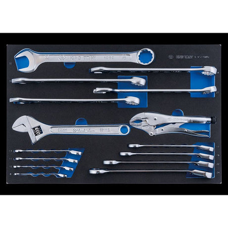 KING TONY Profi-Werkzeuge - Ratschen-Ring-Maulschlüssel-Set - 15 tlg. 991215MRV