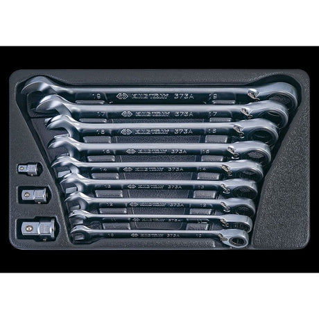 KING TONY Profi-Werkzeuge - Ratschenringschlüssel-Modul-Set, umstellbar - 12 tlg. 9102A12MR