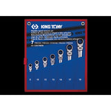 KING TONY Profi-Werkzeuge - Schraubenschlüssel-Set, metrisch, für Schnellmontage - 7 tlg. 12007MRN