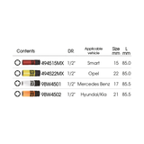 KING TONY Profi-Werkzeuge - 1/2" Kraft-Steckschlüsselset, Zoll, lang - 4tlg. 44904MP