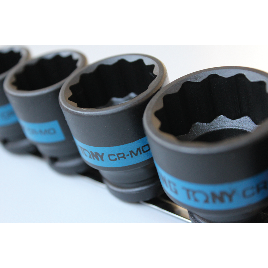 KING TONY Profi-Werkzeuge - 1/2" Kraft-Steckschlüsselset, metrisch, Steckleiste - 17 tlg. 4497MP