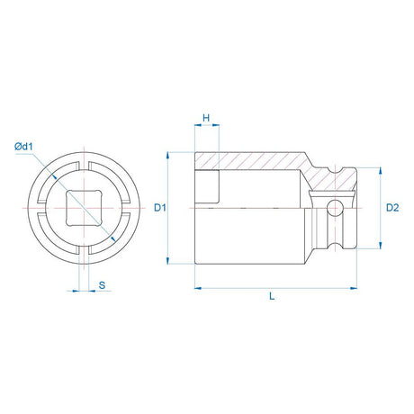 KING TONY Profi-Werkzeuge - Kraft-Steckschlüssel für Sicherungsmuttern, metrisch - 38 mm KM5 44K838M