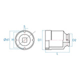 KING TONY Profi-Werkzeuge - Kraft-Steckschlüssel für Sicherungsmuttern, metrisch - 38 mm 44K938M