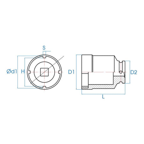 KING TONY Profi-Werkzeuge - Kraft-Steckschlüssel für Sicherungsmuttern, metrisch - 38 mm 44K938M