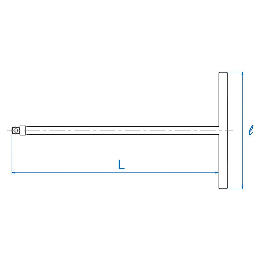 KING TONY Profi-Werkzeuge - 1/2" T-Griff mit Vierkantantrieb 451110