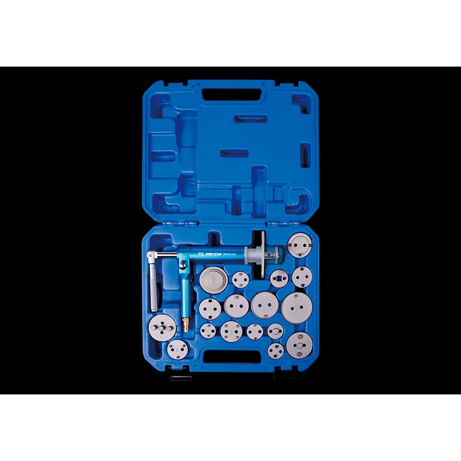 KING TONY Profi-Werkzeuge - Bremskolbenrücksteller-Set, pneumatisch "slim" - 18 tlg. 9BC251