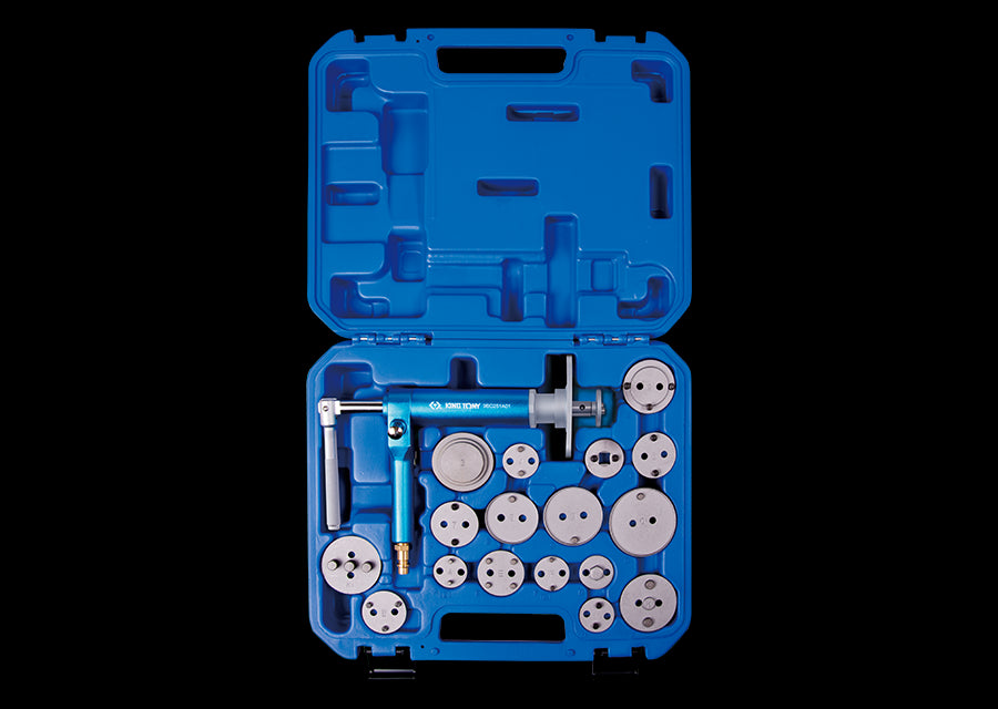 KING TONY Profi-Werkzeuge - Bremskolbenrücksteller-Set, pneumatisch "slim" - 18 tlg. 9BC251