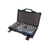 KING TONY Profi-Werkzeuge - 1/2" 6-Kant Steckschlüssel-Set, metrisch, mit Zubehör  - 23 tlg. 4523MRE01