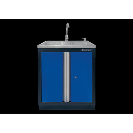 KING TONY Profi-Werkzeuge - Metall-Aktenschrank 2 türig mit Waschbecken - Farbe Blau 87D1119AKB