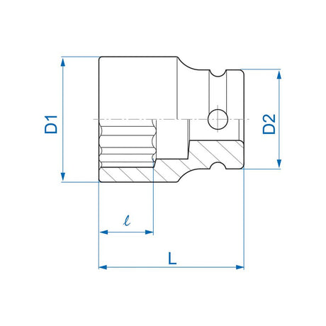KING TONY Profi-Werkzeuge - 1/2" Kraft-Steckschlüssel, metrisch - 41 mm 453041M