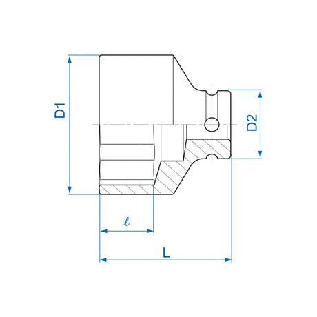 KING TONY Profi-Werkzeuge - 1/2" Kraft-Steckschlüssel, metrisch - 46 mm 453546M