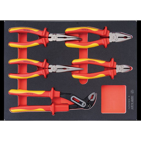KING TONY Profi-Werkzeuge - VDE isolierter Zangen-Set - 5 tlg. 940605GPV