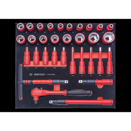 KING TONY Profi-Werkzeuge - 1/2" Steckschlüssel-Set, isoliert 32tlg. 945VE02MRV