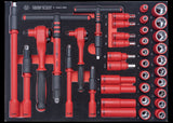 KING TONY Profi-Werkzeuge - 1/4"+3/8" Steckschlüssel-Set, isoliert 38tlg. 955VE01MRV