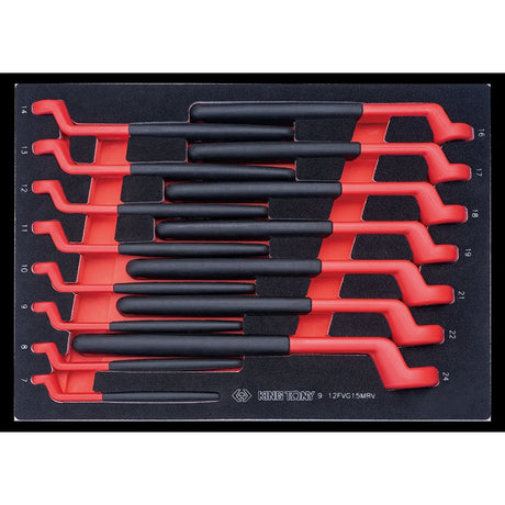 KING TONY Profi-Werkzeuge - Set mit 15 isolierter, polygonaler Ringschlüssel 912FVG15MRV