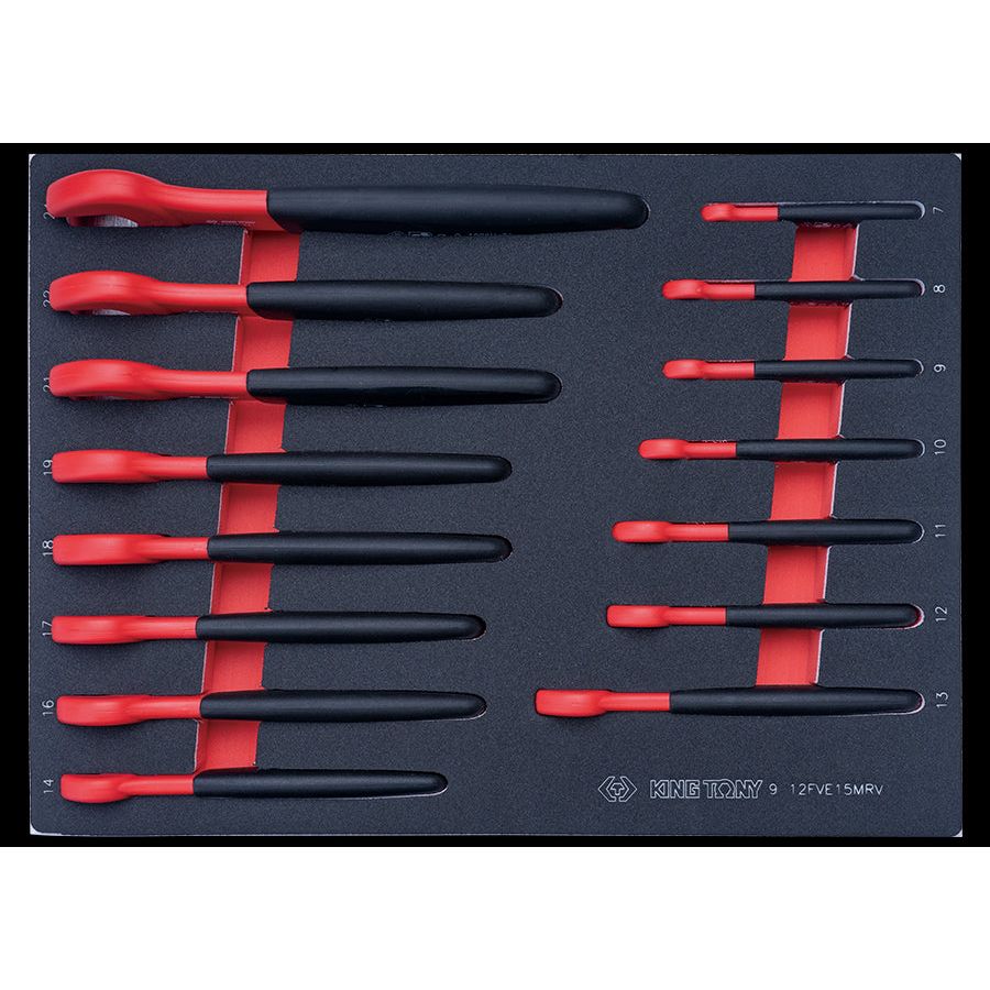 KING TONY Profi-Werkzeuge - Set mit 15 isolierten Maulschlüsseln 912FVE15MRV