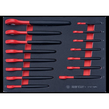 KING TONY Profi-Werkzeuge - Set mit 15 isolierten Maulschlüsseln 912FVE15MRV