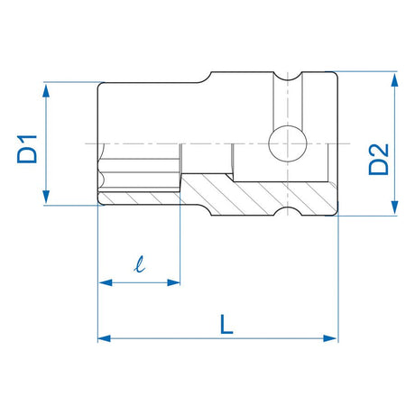 KING TONY Profi-Werkzeuge - 1/2" Kraft-Steckschlüssel, Zoll, lang, Außen-TORX®-Schrauben - E12 457512M