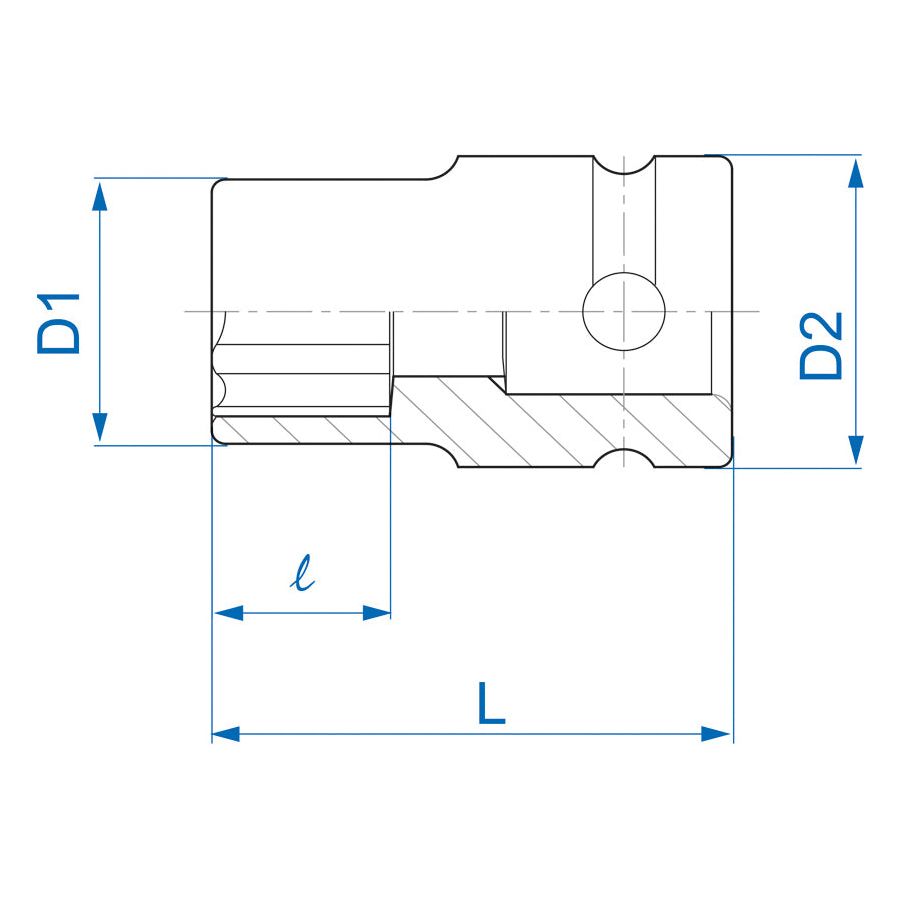 KING TONY Profi-Werkzeuge - 1/2" Kraft-Steckschlüssel, Zoll, lang, Außen-TORX®-Schrauben - E14 457514M