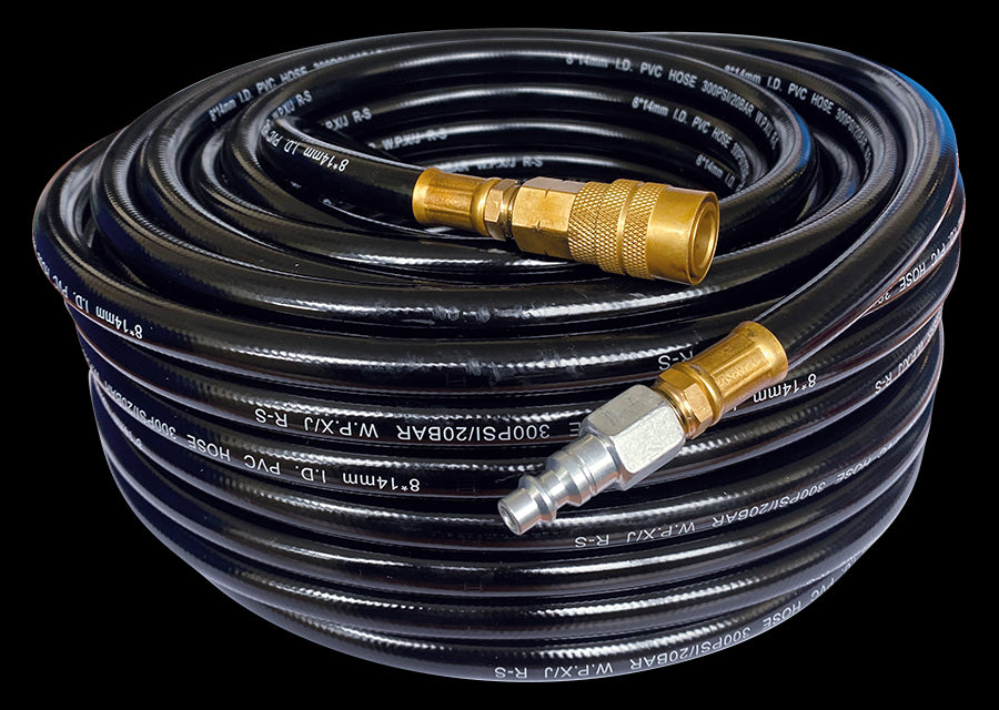 M7 Power-Werkzeuge - 1/4" PVC-Druckluftschlauch 8*14mm, 25M mit Anschlüsse SD26125A