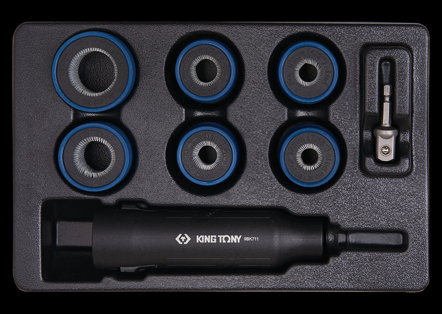 KING TONY Profi-Werkzeuge - Radbolzen-Reinigungswerkzeug, Satz - 8tlg. 9BK7008