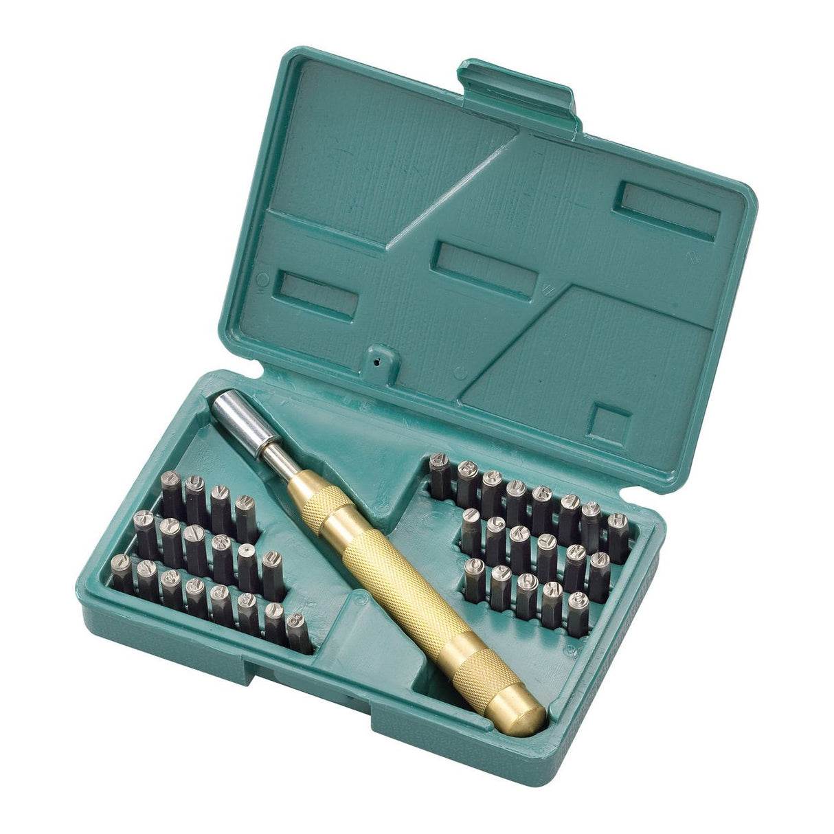 BERNARDO Diverse Zerspanungswerkzeuge – Modell Schlagzahle- und Buchstabensatz, 38-tlg.