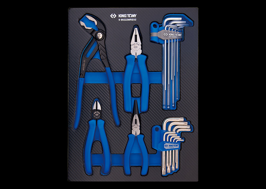 KING TONY Profi-Werkzeuge - Inbusset, mit Zange, EVAWAVE - 22 tlg. 990222MRE02