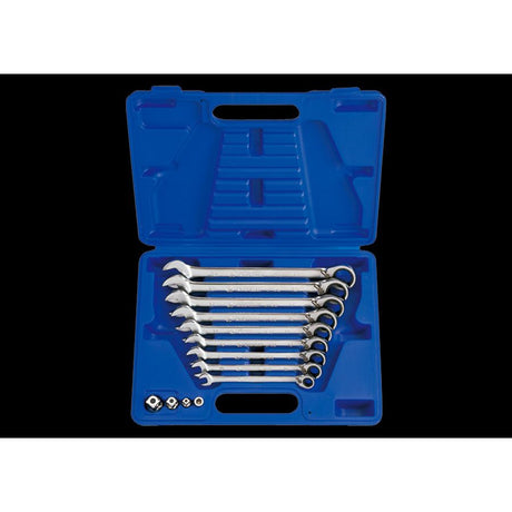 KING TONY Profi-Werkzeuge - Ratschenringschlüssel-Set, mit Adaptern - 13 tlg. 132A13MR