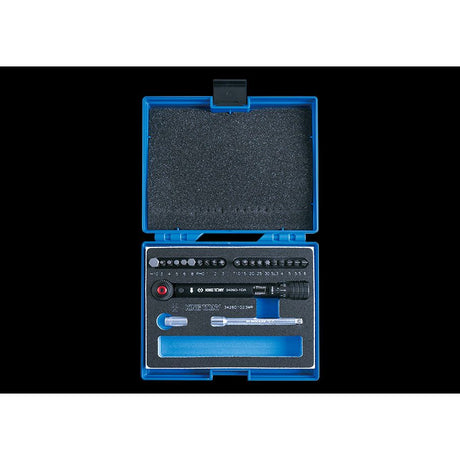 KING TONY Profi-Werkzeuge - 1/4"  Aluminium Drehmomentschlüssel  3-16Nm für Fahrräder  23tlg 3426D1D23MR