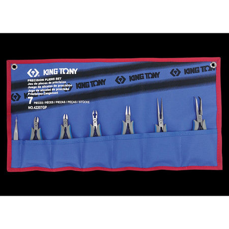 KING TONY Profi-Werkzeuge - Präzisions-Zangenset  - 7 tlg. 42207GP