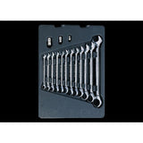 KING TONY Profi-Werkzeuge - Ratschenringschlüssel-Modul-Set, umstellbar - 15 tlg.  (373A) 9102A15MR