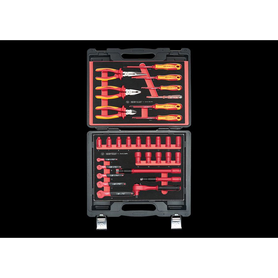 KING TONY Profi-Werkzeuge - 3/8" Steckschlüssel-Set, isoliert 31tlg. 30VE31MPV